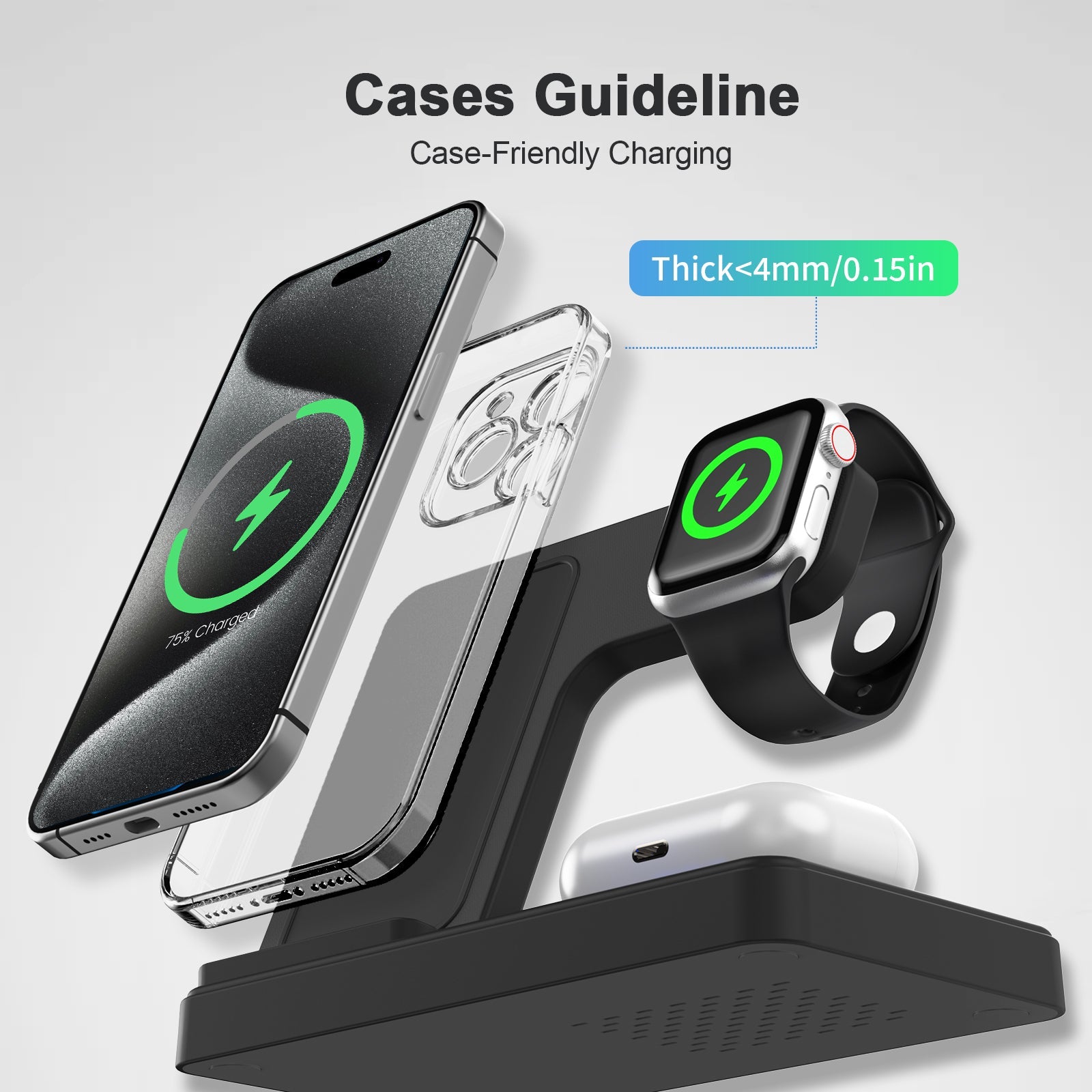 Presgo 3-in-1 Fast Wireless Charging Station W168