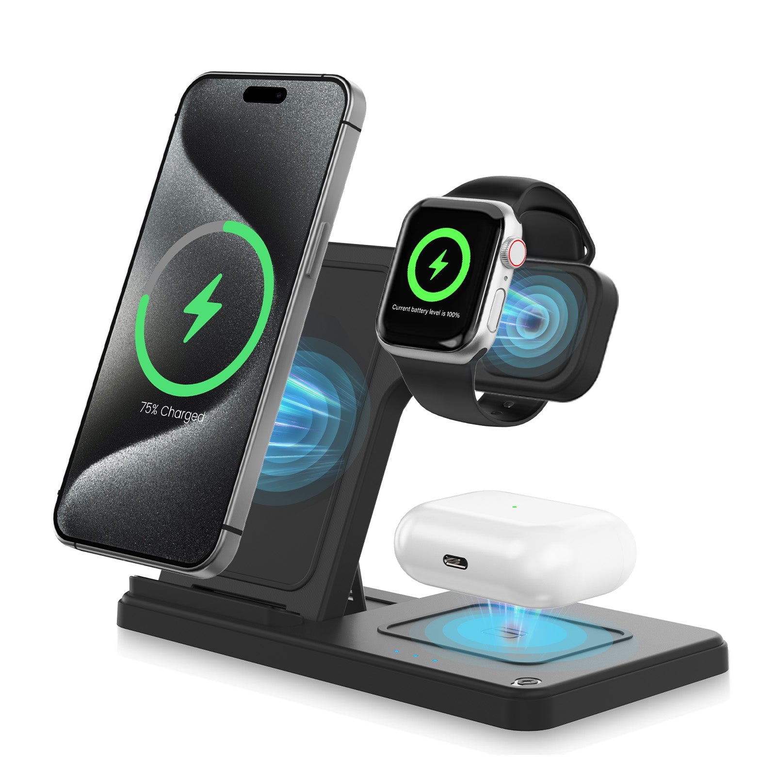 Presgo 3-in-1 Fast Wireless Charging Station W168