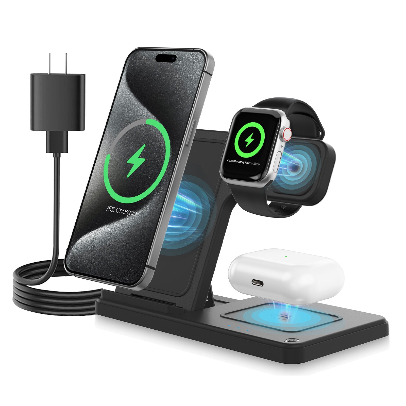 Presgo 3-in-1 Fast Wireless Charging Station W168