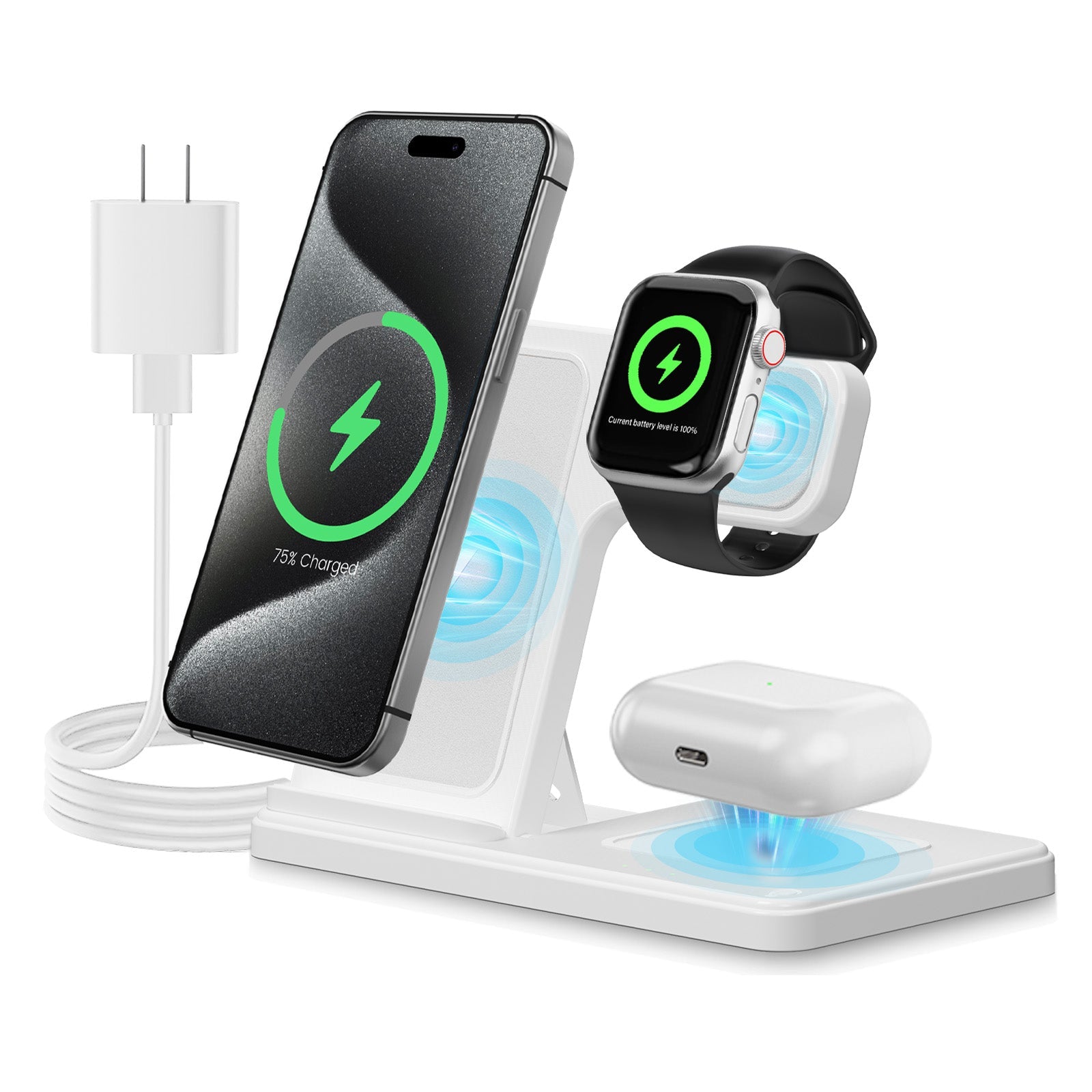 Presgo 3-in-1 Fast Wireless Charging Station W168
